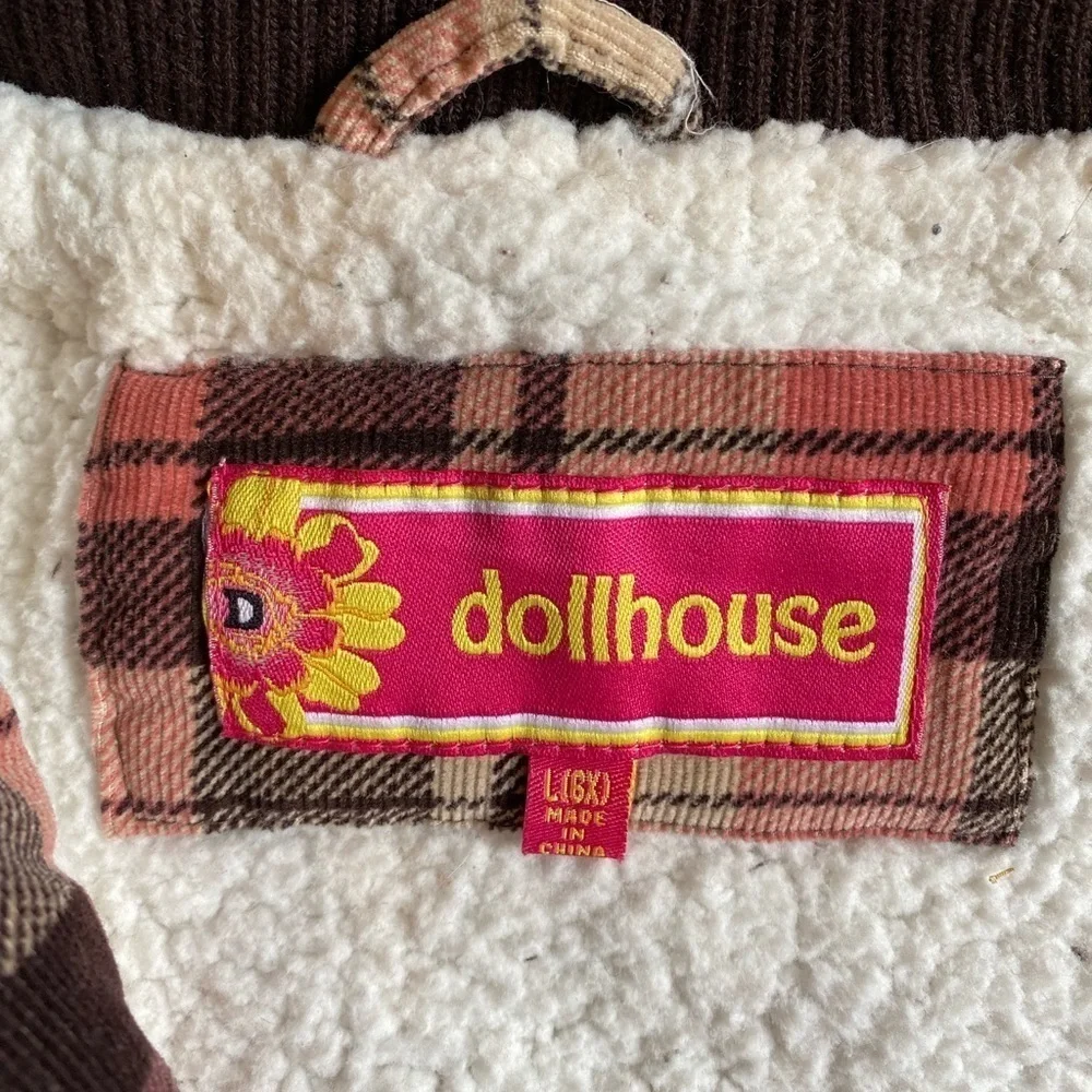 Dollhouse Pink‎ and Brown Faux Fur Hooded Vest.
